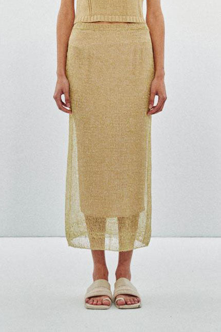 SWAYING 25 Early Autumn Cotton and Linen Blended Straight Skirt SW-SW25PF3B06C1-LV Green